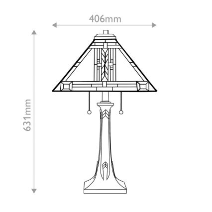 Quoizel - Candeeiro de mesa Tiffany NAVAJO 2xE27/60W/230V