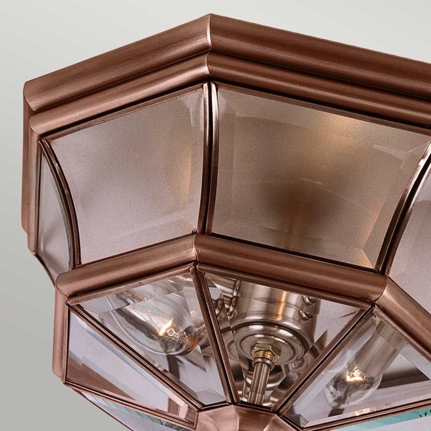 Quoizel - Luminária de tecto exterior NEWBURY 3xE14/60W/230V IP44 cobre