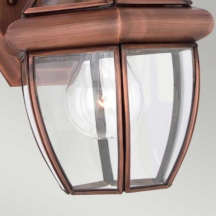 Quoizel - Aplique de parede para exterior NEWBURY 1xE27/60W/230V IP44 em cobre