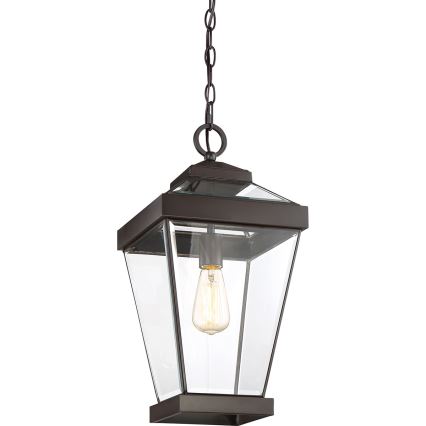 Quoizel - Candelabro suspenso exterior RAVINE 1xE27/60W/230V IP23 castanho