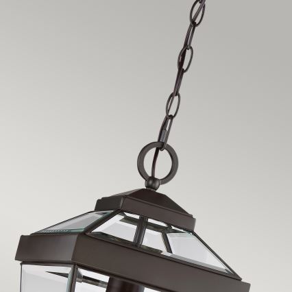 Quoizel - Candelabro suspenso exterior RAVINE 1xE27/60W/230V IP23 castanho