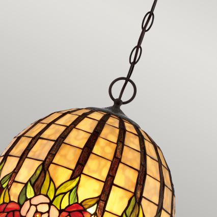 Quoizel - Lustre Tiffany ROSECLIFFE suspenso com corrente, 3xE27/100W/230V