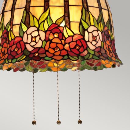 Quoizel - Lustre suspenso com corrente Tiffany ROSECLIFFE 3xE27/100W/230V
