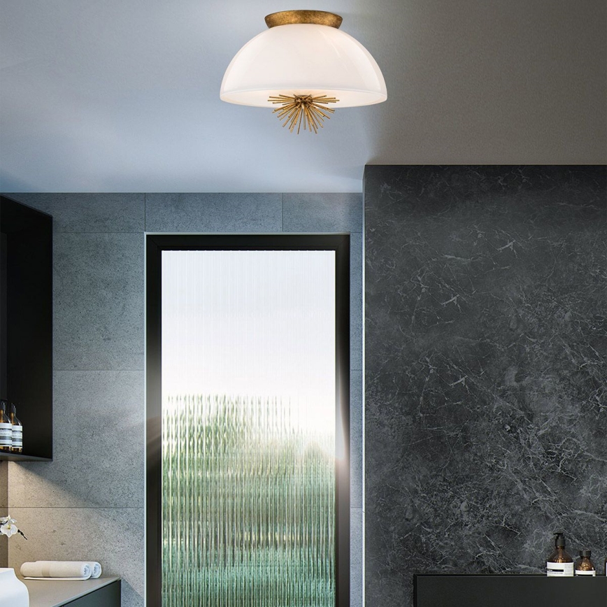 Quoizel - Candeeiro suspenso STARING 3xE14/40W/230V diâmetro 45,7 cm dourado/pátina/branco