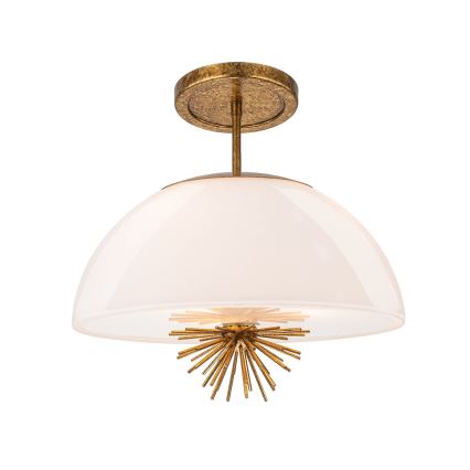 Quoizel - Candeeiro suspenso STARING 3xE14/40W/230V diâmetro 45,7 cm dourado/pátina/branco