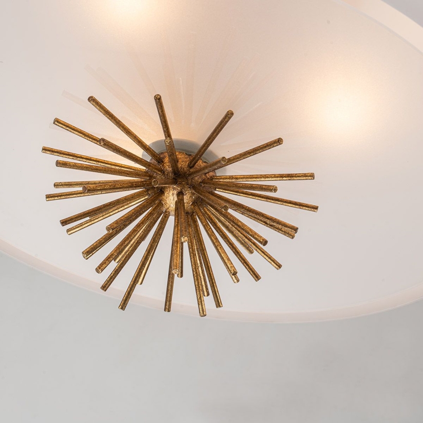 Quoizel - Candeeiro suspenso STARING 3xE14/40W/230V diâmetro 45,7 cm dourado/pátina/branco