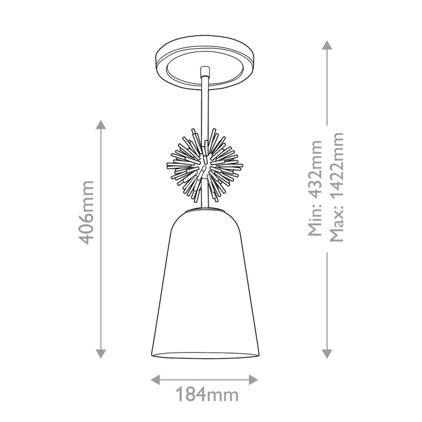Quoizel - Candeeiro suspenso STARING 1xE27/40W/230V diâmetro 18,4 cm dourado/pátina/branco