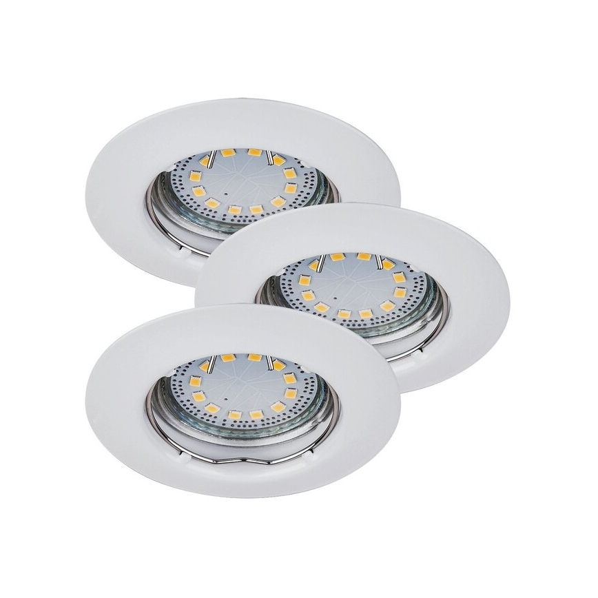 Rabalux - Conjunto com 3 luminárias LED de embutir, 1x GU10/3W/230V, IP40