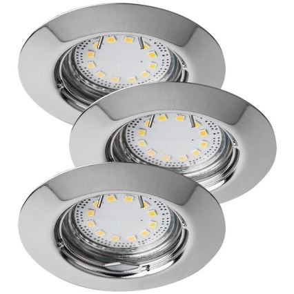 Rabalux - Conjunto de 3 spots LED encastráveis para casa de banho 1xGU10/3W/230V IP44