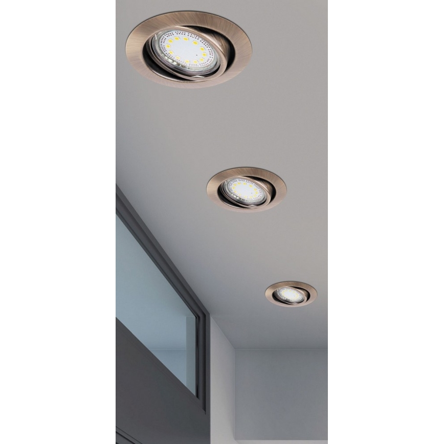 Rabalux - CONJUNTO 3xLED Iluminação embutida 3xGU10/3W/230V IP40