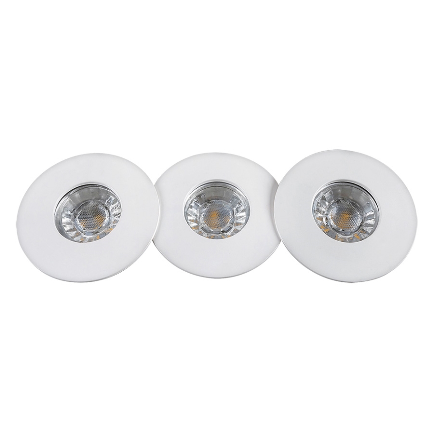 Rabalux - Conjunto de 3 focos LED embutidos para casa de banho LED/4W/230V IP44