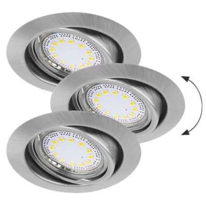 Rabalux - Conjunto de 3 spots LED encastráveis, 1x GU10/3W/230V, IP40