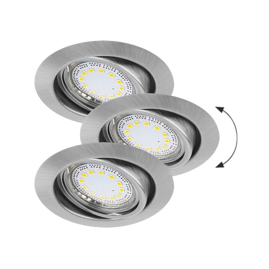 Rabalux - Conjunto de 3 spots LED encastráveis, 1x GU10/3W/230V, IP40