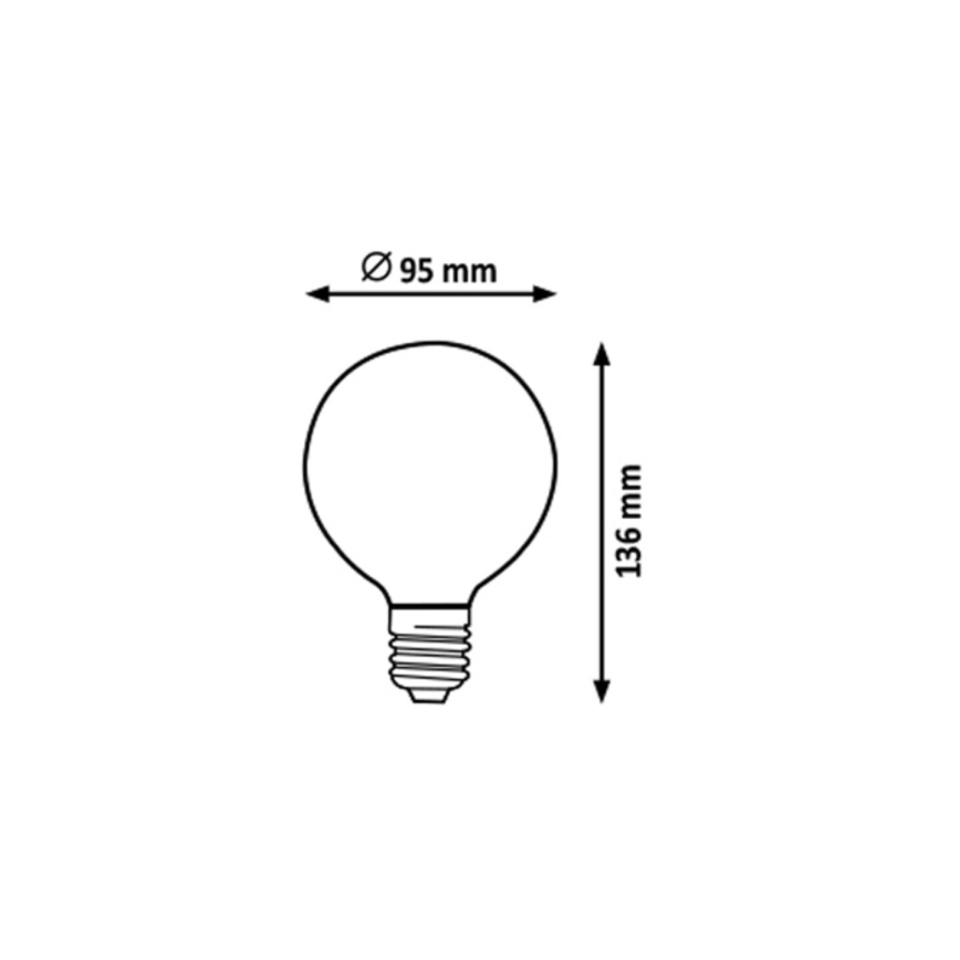 Rabalux - Lâmpada LED G95 E27/7,2W/230V 2700K