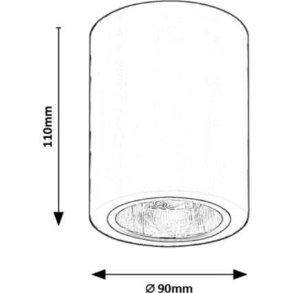 Rabalux - Foco 1xE27/25W/230V preto