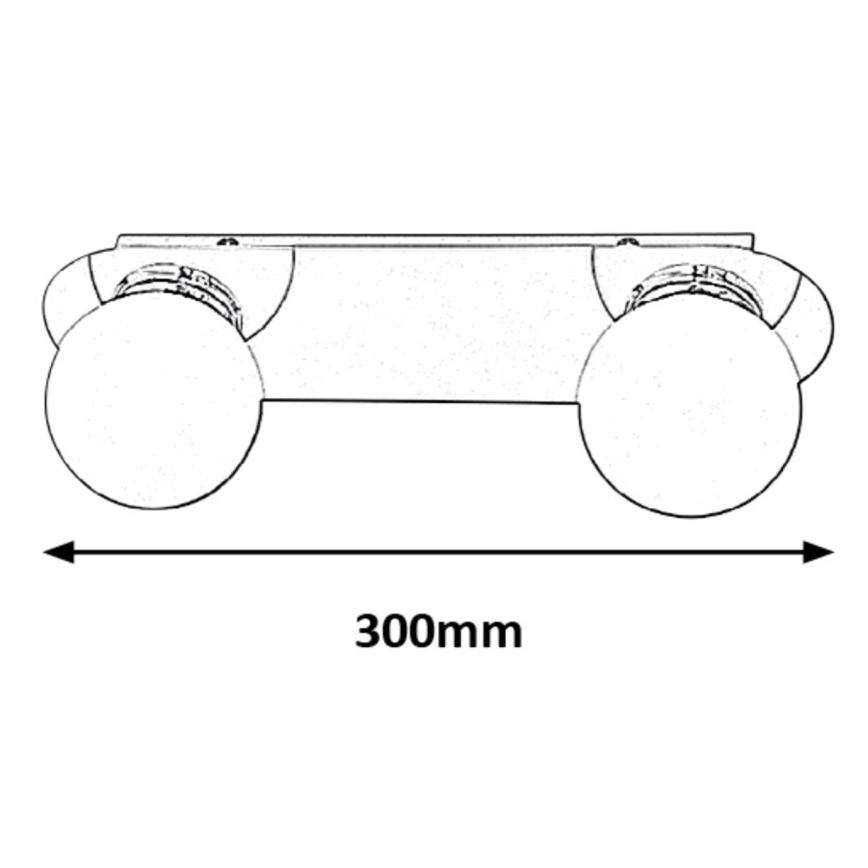 Rabalux - Iluminação de teto para casa de banho 2xG9/28W/230V IP44 diâmetro 30 cm
