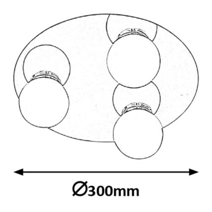 Rabalux - Iluminação de teto para casa de banho 3xG9/28W/230V IP44 diâmetro 30 cm