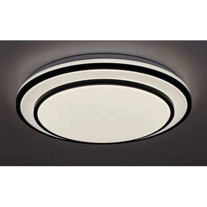 Rabalux - Plafon LED regulável 40W/230V 3000–6500K, preto, diâmetro 49 cm + controlo remoto