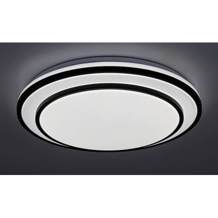 Rabalux - Plafon LED regulável 40W/230V 3000–6500K, preto, diâmetro 49 cm + controlo remoto
