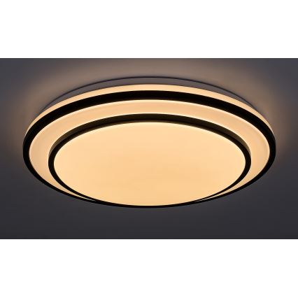 Rabalux - Plafon LED regulável 40W/230V 3000–6500K, preto, diâmetro 49 cm + controlo remoto