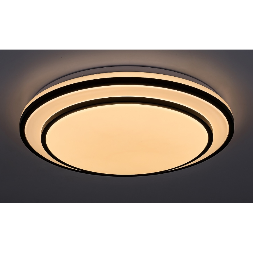 Rabalux - Plafon LED regulável 40W/230V 3000–6500K, preto, diâmetro 49 cm + controlo remoto