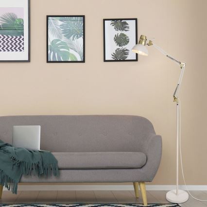 Rabalux - Candeeiro de chão 1xE27/40W/230V cremoso/dourada