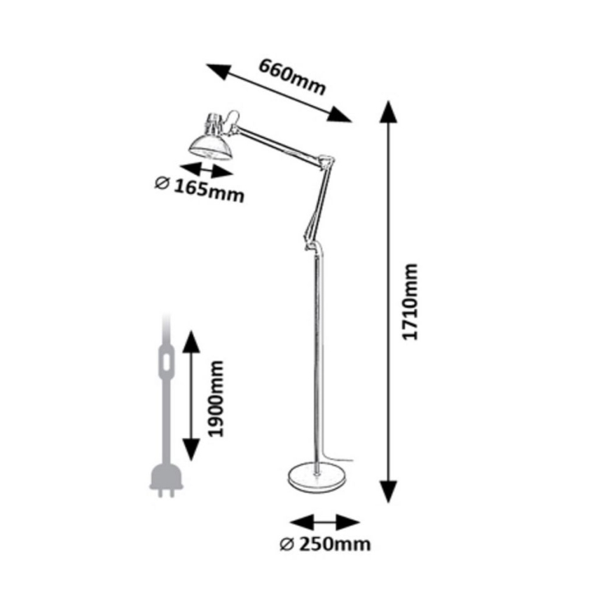 Rabalux - Candeeiro de chão 1xE27/40W/230V cremoso/dourada