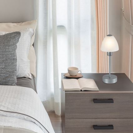 Rabalux - Candeeiro de mesa com regulação 1xE14/40W/230V cromado mate