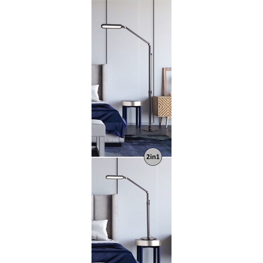 Rabalux - Candeeiro de chão LED táctil com regulação LED/13W/230V 3000-6000K preto