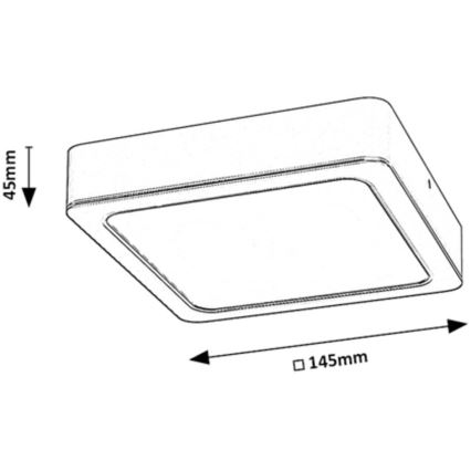 Rabalux - Iluminação de teto LED LED/12W/230V 14,5x14,5 cm