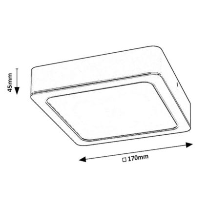 Rabalux - Iluminação de teto LED LED/17W/230V 17x17 cm
