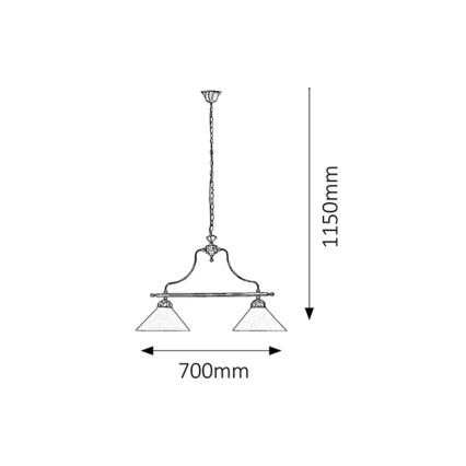 Rabalux 2707 - Candelabro numa corrente MARIAN 2xE27/60W/230V