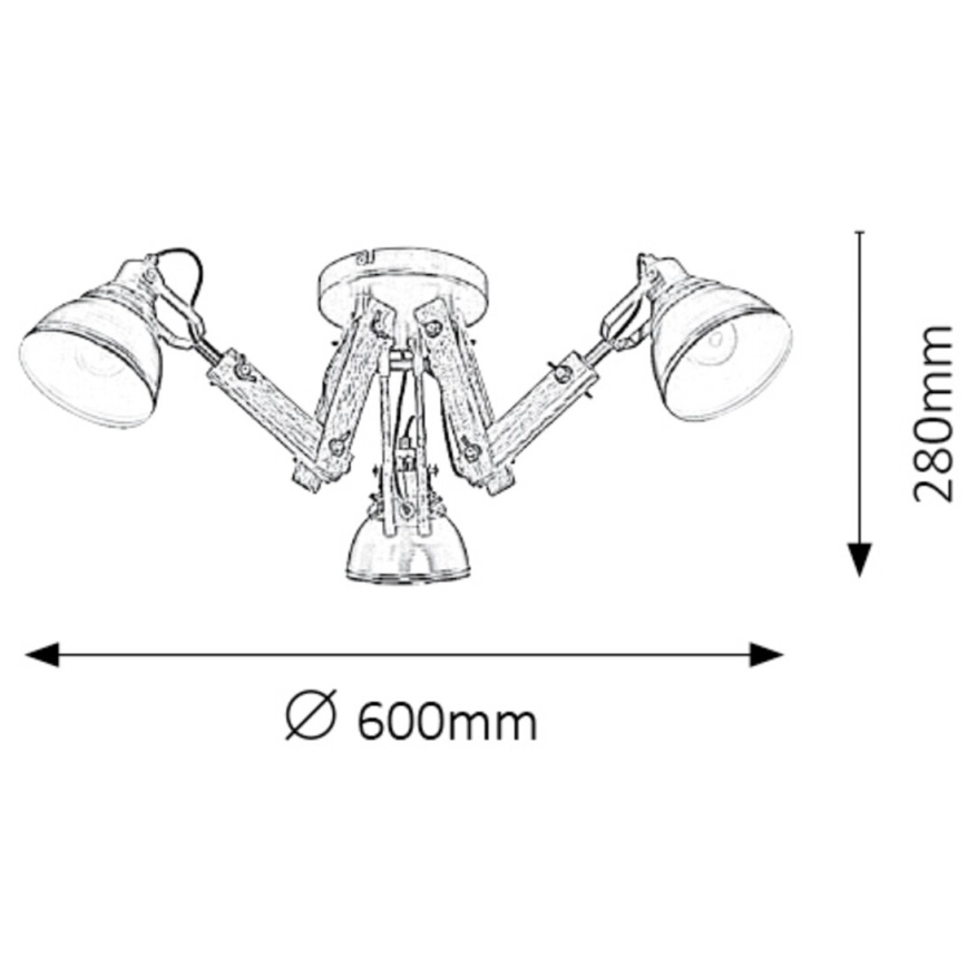 Rabalux - Candelabro integrado 3xE14/15W/230V preto antigo