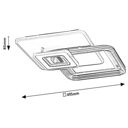 Rabalux - Plafon LED dimerizável LED/48W/230V 3000K/4000K/6000K + comando à distância 49,5x49,5 cm