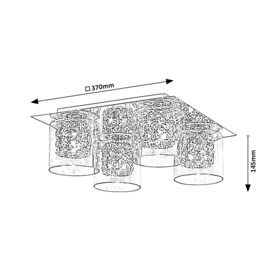 Rabalux - Luminária de teto em cristal 4xG9/40W/230V 37x37 cm