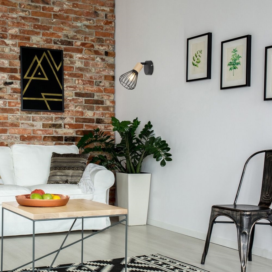 Rabalux - Foco de parede 1xE14/25W/230V preto/faia