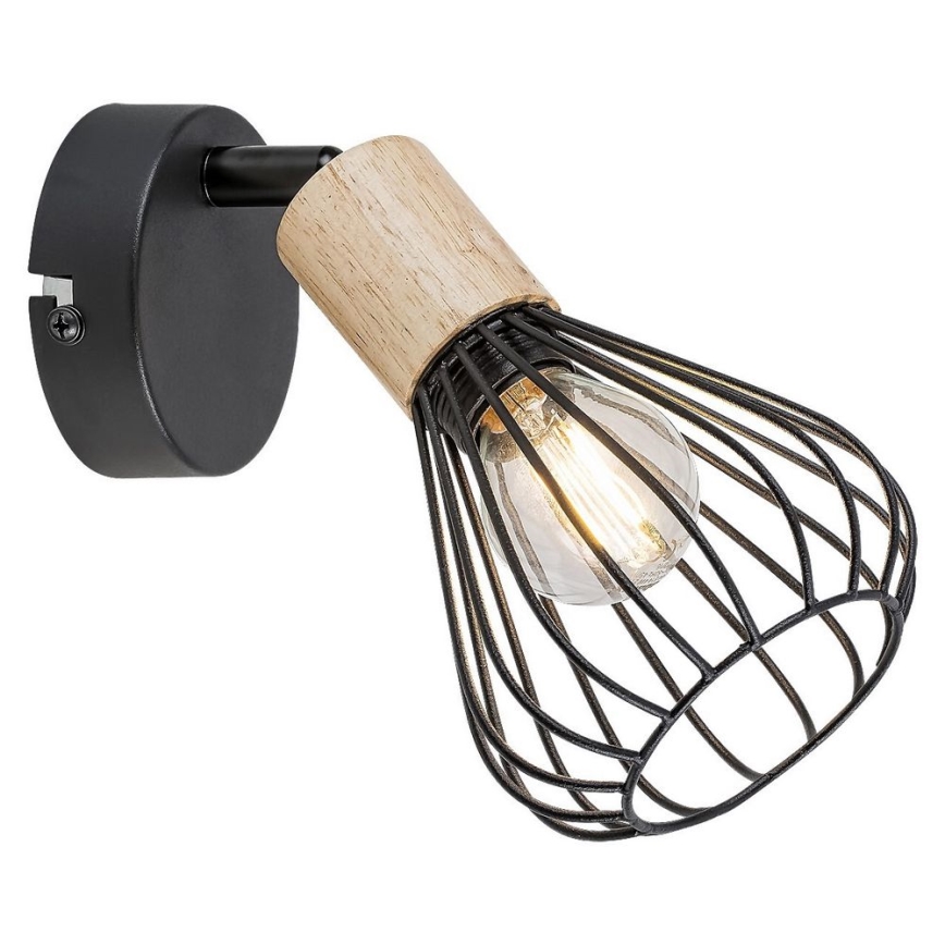 Rabalux - Foco de parede 1xE14/25W/230V preto/faia