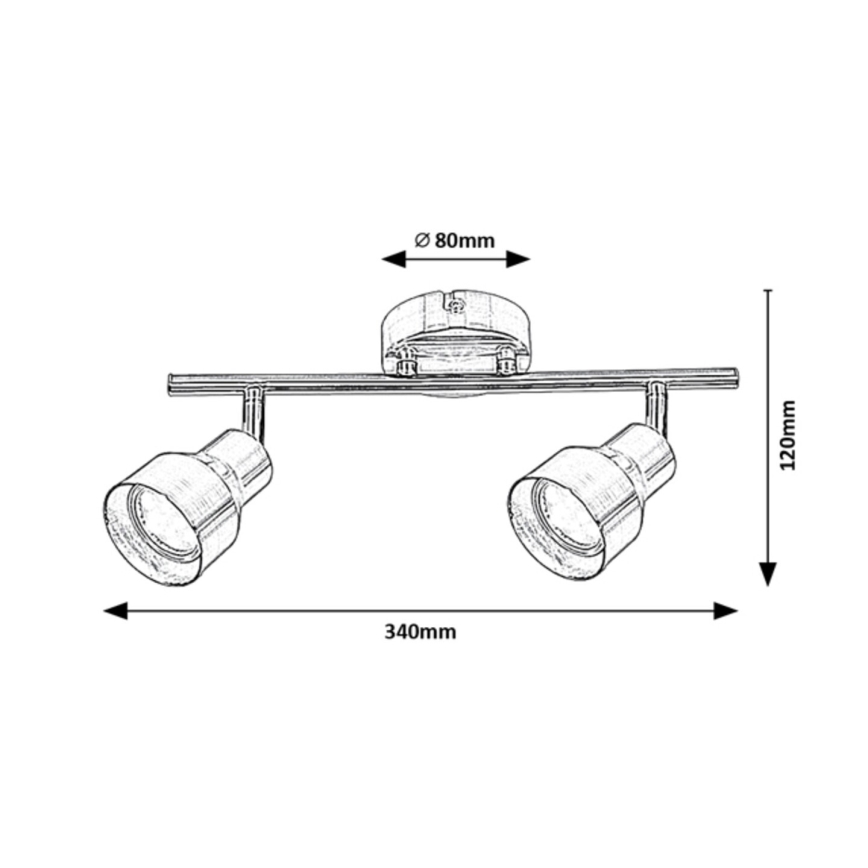 Rabalux - Foco 2xGU10/50W/230V