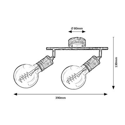 Rabalux - Foco 2xE27/25W/230V