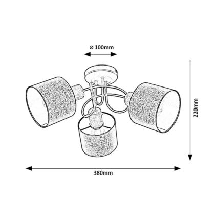 Rabalux - Candelabro integrado 3xE14/40W/230V