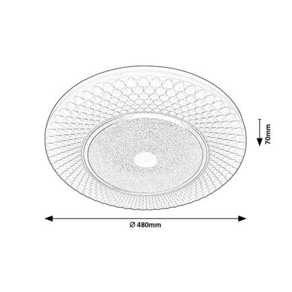 Rabalux - Luminária de teto LED dimerizável LED/72W/230V 3000-6500K + comando à distância Ø 48 cm