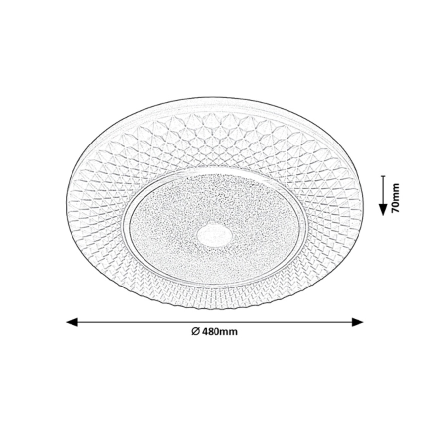 Rabalux - Luminária de teto LED dimerizável LED/72W/230V 3000-6500K + comando à distância Ø 48 cm