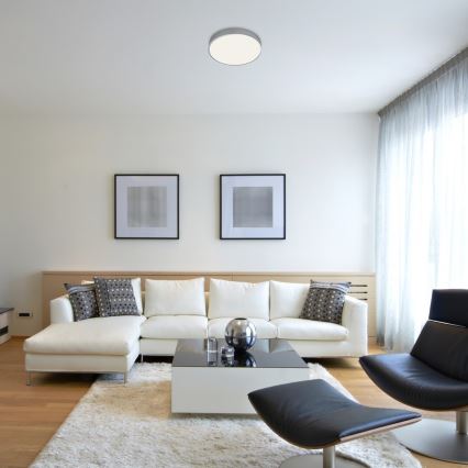 Rabalux - Candeeiro de tecto LED, 36W, 230V, Ø 40 cm, prateado