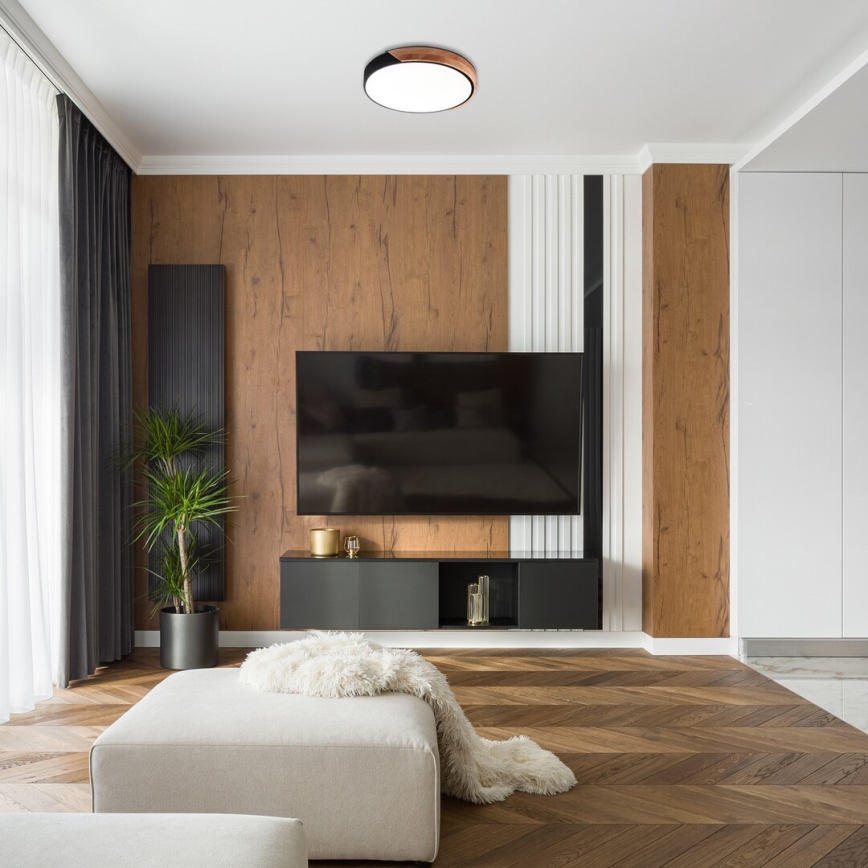 Rabalux - Candeeiro de teto LED/24W/230V preto/carvalho, diâmetro 41,5 cm