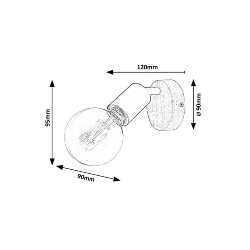 Rabalux - Foco de parede 1xE27/40W/230V árvore da borracha