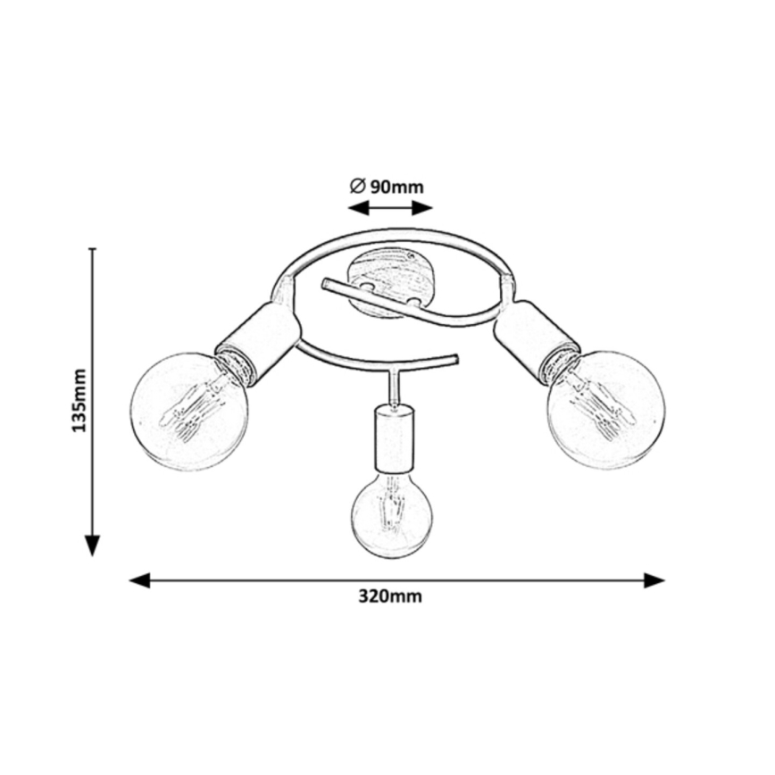 Rabalux - Foco 3xE27/40W/230V árvore da borracha