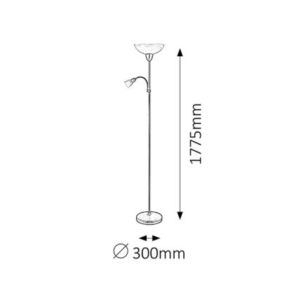 Rabalux - Luminária de piso 1xE27/60W+1xE14/40W