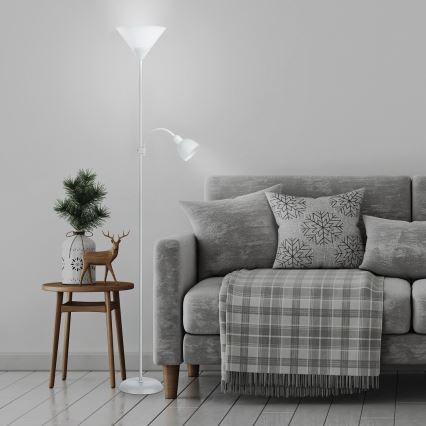 Rabalux - candeeiro de chão 1xE27/100W+E14/25W branco