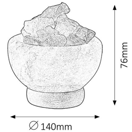 Rabalux - Lâmpada de sal 1xE14/15W/230V 3,2 kg