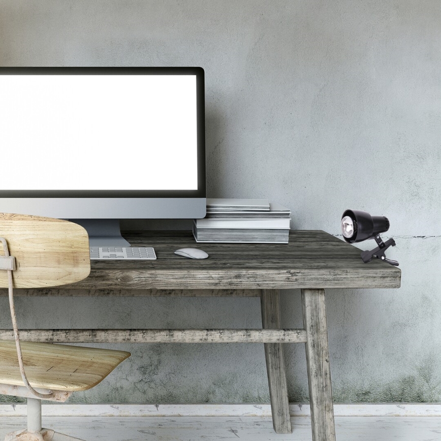 Rabalux - Candeeiro com clipe 1xE14/40W/230V preto